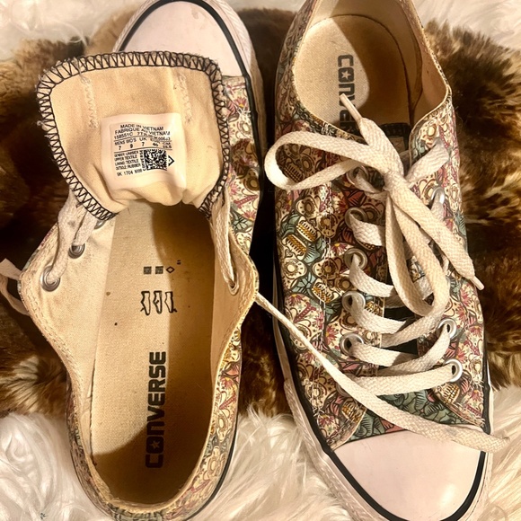 Converse Chuck Taylor All Star Day Of Dead Sugar Skulls Sneakers! Bueno! Sz 9 - Picture 6 of 7